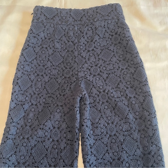 Sezane- FAUSTO TROUSERS Black Crochet Straight Leg Pants Size FR 34 / US Small - Picture 6 of 9
